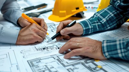 Wall Mural - generate a photo realistic image of a construction project team discussing financial planning, with 