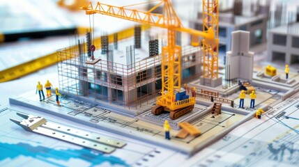 Wall Mural - Generate a photo realistic image of a construction project team strategizing methods for budget tracking, with detailed financial charts and tracking tools; ensure the image is of high resolution