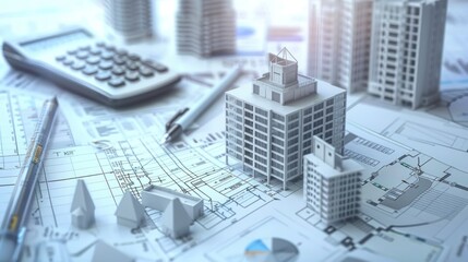 Wall Mural - Generate a photo realistic image of a construction project team allocating financial resources, with detailed budgeting charts and resource allocation plans; ensure the image is of high resolution 