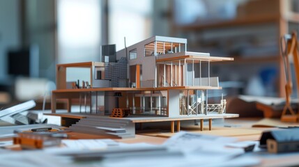 Wall Mural - Generate a photo realistic image of a construction project team participating in a workshop to review financial aspects, with detailed budgeting charts and review documents