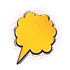 Sticker - Comic-style speech bubble with halftone dot pattern design