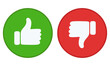 © Inamiku - Like and dislike flat icon set in green and red circle isolated on white background.