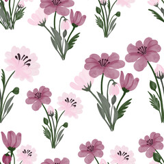 Wall Mural - cute pink flower seamless pattern