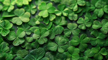 Elegant Irish Clover Pattern. High-Quality Wallpaper Background