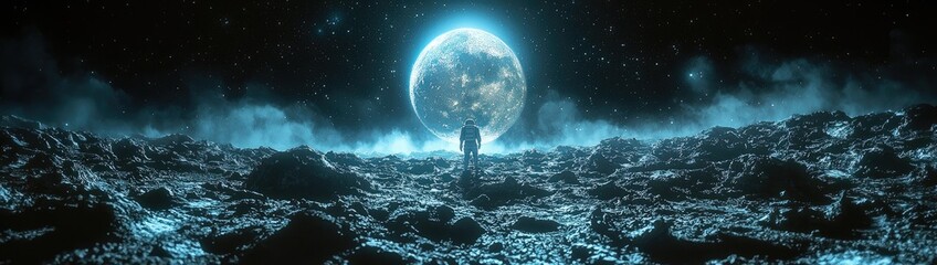 astronauts walking on the lunar surface, space suit, hyper-realistic photo, shot with sony a7rv, cin