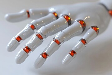 Sticker - White robotic fingers holding capsules depicting precise pharmaceutical operations