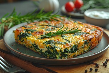 Canvas Print - Savory Spinach and Cheese Casserole