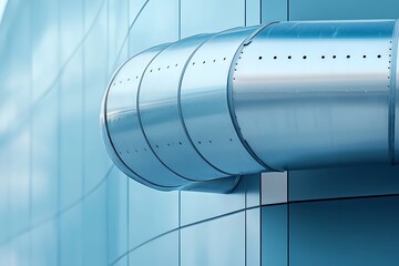 Wall Mural - Metallic Duct on Modern Facade