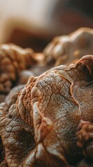 Poster - A close up of a pile of brown and tan colored material, AI