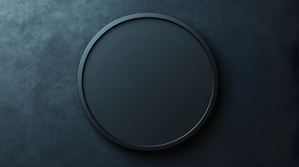 Wall Mural - minimalist black oval frame mockup on dark blue background for your design projects