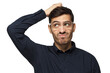© Damir Khabirov - Young man wearing glasses scratching his head trying to find solution