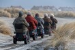 © NikahGeh - Elderly Friends Enjoying a Leisurely Beach Excursion on Mobility Scooters