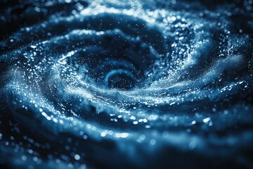 Wall Mural - Abstract Blue Swirling Vortex of Light