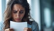 © ZeNDaY - Sad woman looking at a letter