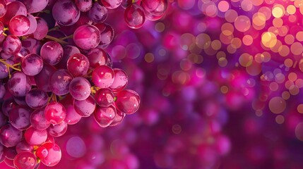 Canvas Print - Pink Grapes With Bokeh Background