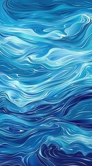 Wall Mural - fluid movement of blue and turquoise colors evokes the beauty of serene ocean waves