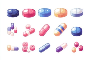 Poster - Various pharmaceutical pills in a vibrant colorful display emphasizing the wide range of medical treatments available