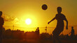 © Mahemud - Soccer Sunset/Football in the Sunset: Soccer or football being played against a sunset backdrop.