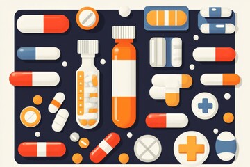 Poster - Modern Pharmaceutical Display with a Focus on Accessibility and Clear Labeling for Effective Medication Management