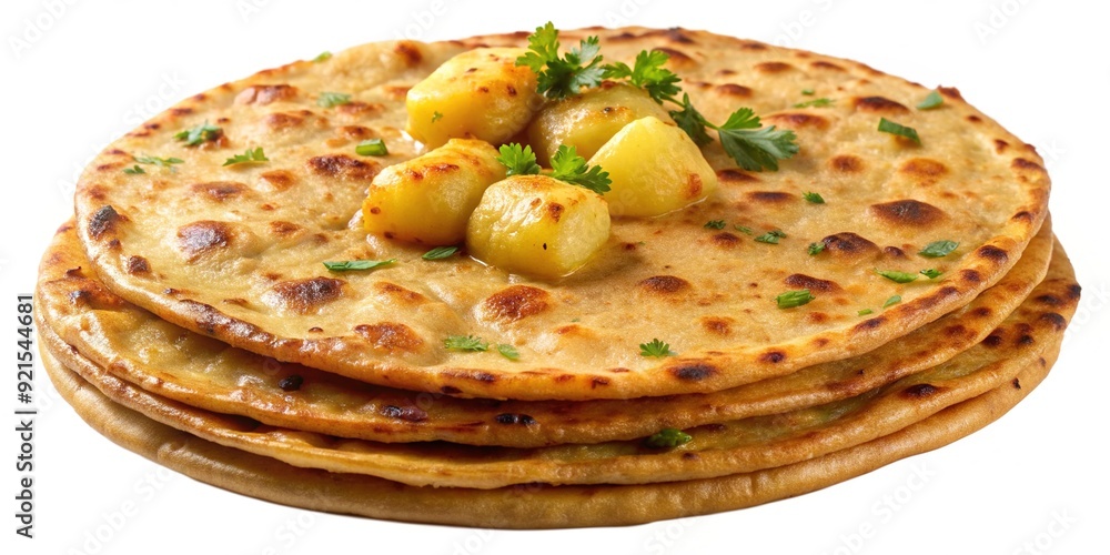 Golden-brown, crispy, and fragrant aloo paratha, a popular Indian ...