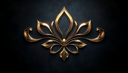 Poster - Golden Ornate Design on a Black Background