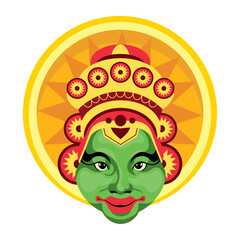 Poster - kathakali mask in onam festival of kerala