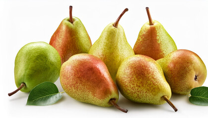  Fresh Pears, isolated on white background