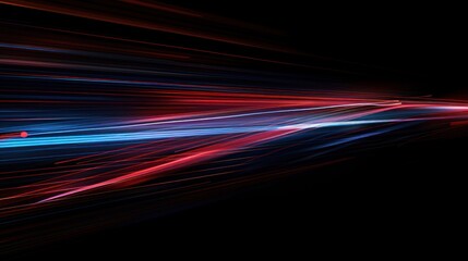 Poster - Abstract Light Trails in Red and Blue