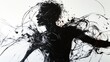 © Peerarut - A chaotic mix of abstract lines and forms surrounding a human silhouette symbolizing emotional struggle