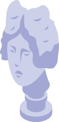 Wall Mural - Ancient greek sculpture head bust is depicting a woman face, made of white marble