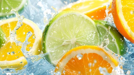 Wall Mural - Refresh your senses with a burst of citrus slices, sparkling with vibrant zest.