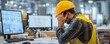 © ParinApril - A construction worker in distress at a desk, overwhelmed by plans and tasks, symbolizing workplace stress and challenges.