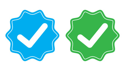 Set of Verified badge symbol collection. Profile verified badge.