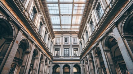 Canvas Print - Capture the beauty of the classical architecture of the Uffizi Gallery in Florence, with its elegant design and historical significance.