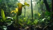 © Jeannaa - A vibrant pitcher plant thriving in a lush, misty forest environment, showcasing nature's unique beauty and diversity.