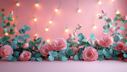 Wall Mural - Pink flower bouquet decoration for romantic celebration indoors generated by AI