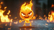 © Wankhairulizuan - 3d cartoon Fire for passion or intense enthusiasm.