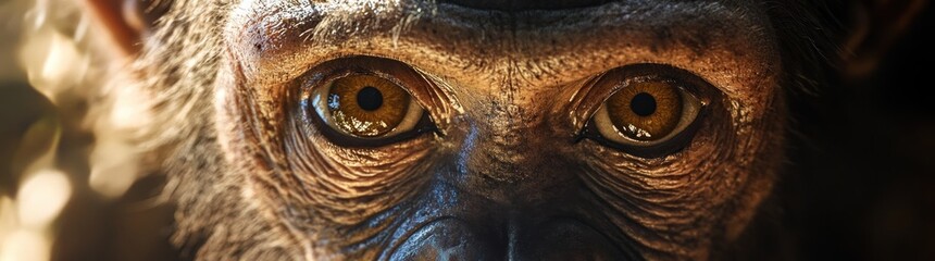 Sticker - Close-up of a monkey's eyes with wrinkles around them