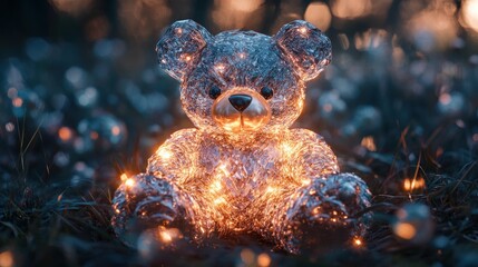 glass teddy bear statue