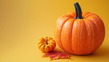 Sticker - Autumn pumpkin decoration in vibrant orange colors, nature beauty generated by AI