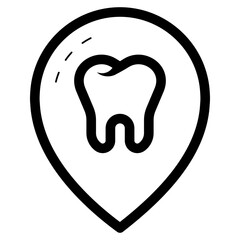 Wall Mural - dental care clinic pin location icon