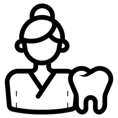 Sticker - female dental nurse icon