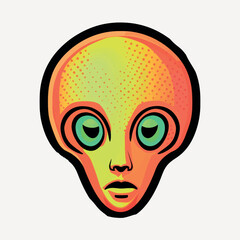 Poster - Colorful alien head illustration