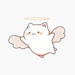 Poster - Cute angelic cat with wings