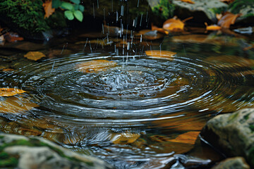 Wall Mural - a water splashing in a pond
