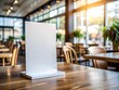 © Chenda - Blank mock up white menu stand A4 size coffee shop barista kitchen props indoor lighting