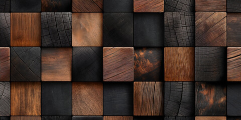 a seamless pattern of wooden square cubes