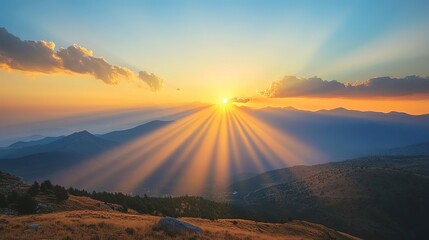 Wall Mural - The beautiful Turkish mountains at sunset, showcasing a picturesque natural landscape.