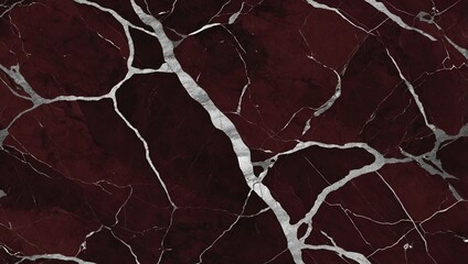 Poster - Seamless maroon marble texture with white veins.