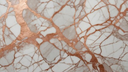 Poster - Close-up of white marble with intricate brown veins, resembling a natural pattern.